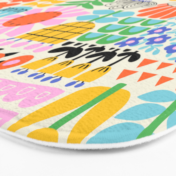 Folk Art Flowers Bath Mat Gallery Image 3