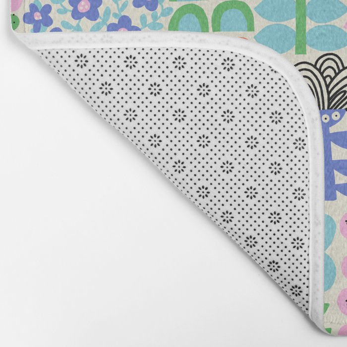 Folk Art Flowers Bath Mat Gallery Image 2