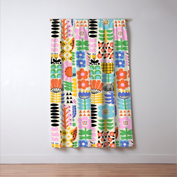 Folk Art Flowers Window Curtain Gallery Image 3