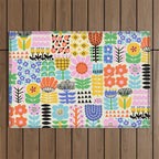 Folk Art Flowers Outdoor Rug Gallery Image 1
