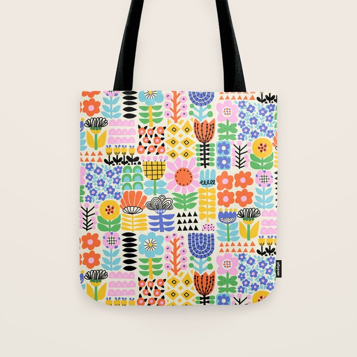 Folk Art Flowers Tote Bag Gallery Image 1