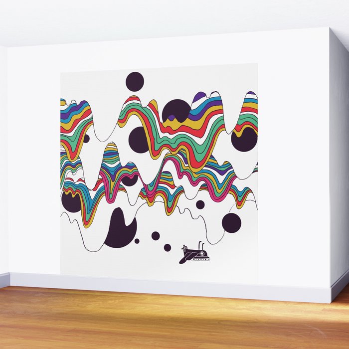 Psychedelic Planet Wall Mural Gallery Image 2