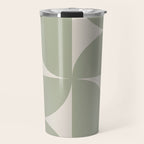 Bauhaus Mid Century Modern Geometric VII Earthy Green Travel Mug Gallery Image 1