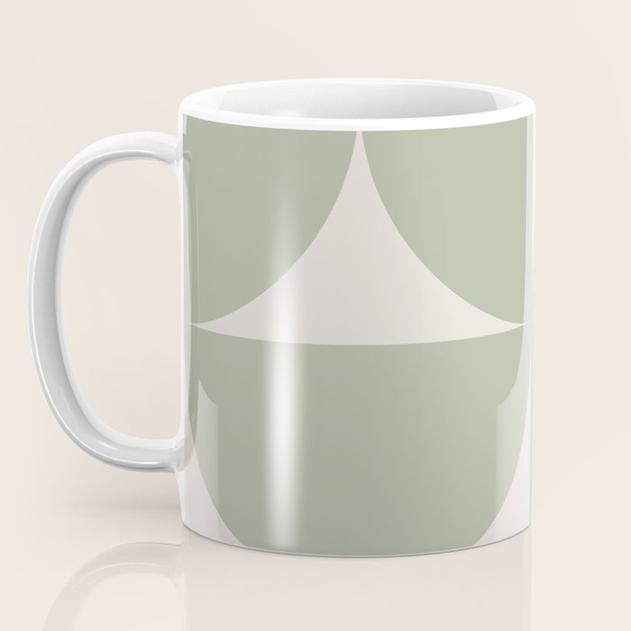 Bauhaus Mid Century Modern Geometric VII Earthy Green Coffee Mug Gallery Image 3