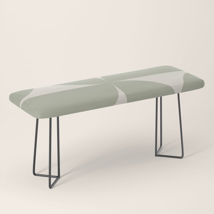 Bauhaus Mid Century Modern Geometric VII Earthy Green Bench Gallery Image 1
