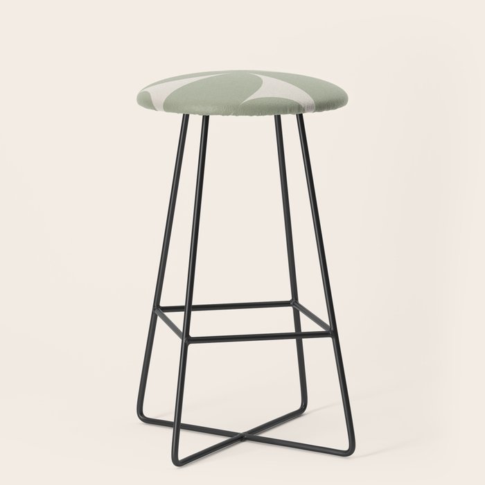 Bauhaus Mid Century Modern Geometric VII Earthy Green Stool Gallery Image 1