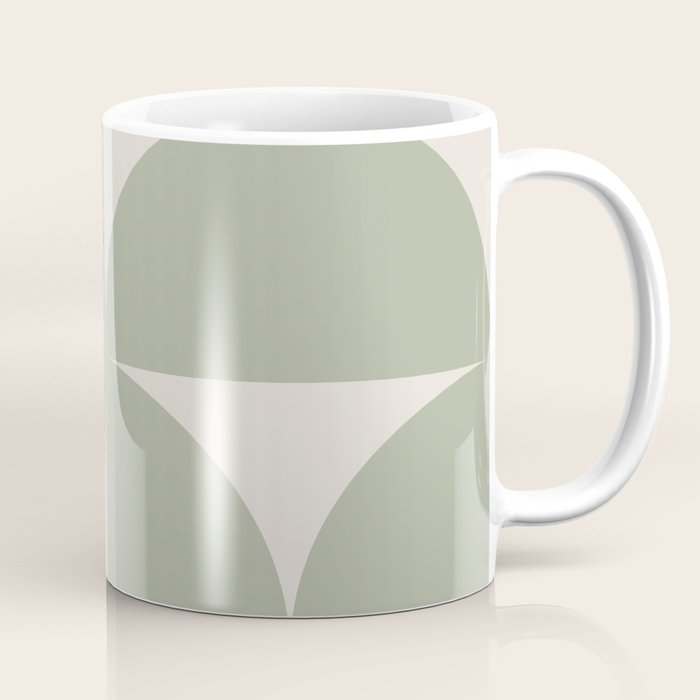 Bauhaus Mid Century Modern Geometric VII Earthy Green Coffee Mug Gallery Image 1