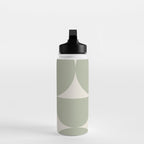 Bauhaus Mid Century Modern Geometric VII Earthy Green Water Bottle Gallery Image 3