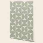 Bauhaus Mid Century Modern Geometric VII Earthy Green Wallpaper Gallery Image 2
