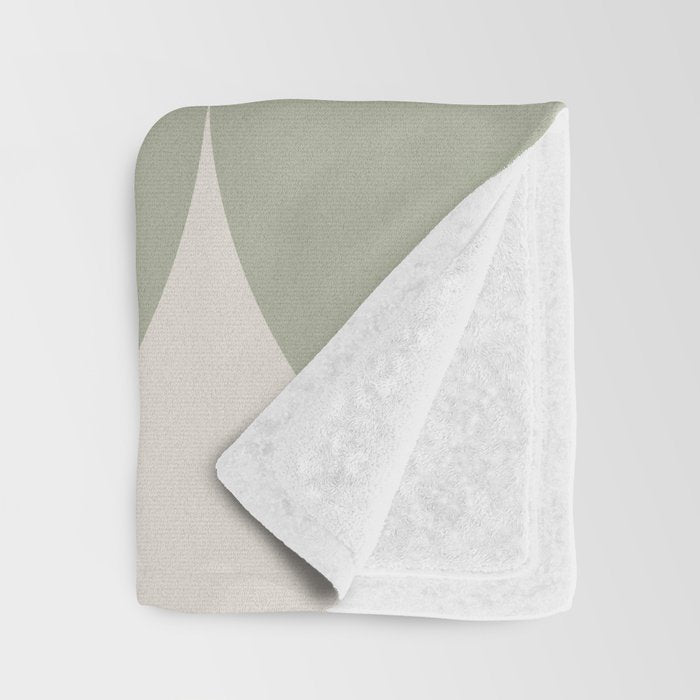 Bauhaus Mid Century Modern Geometric VII Earthy Green Throw Blanket Gallery Image 3