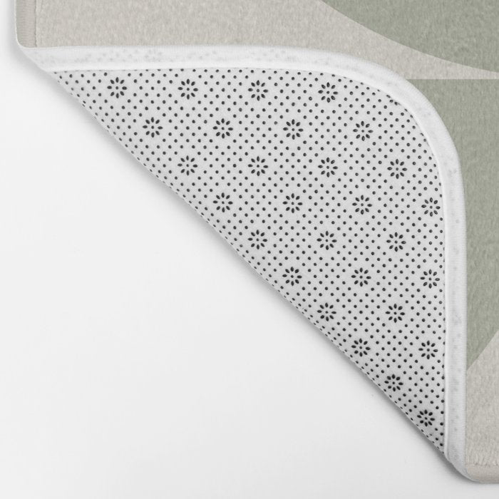 Bauhaus Mid Century Modern Geometric VII Earthy Green Bath Mat Gallery Image 2