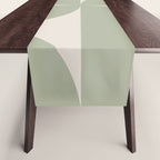 Bauhaus Mid Century Modern Geometric VII Earthy Green Table Runner Gallery Image 1