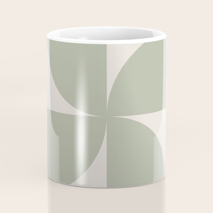 Bauhaus Mid Century Modern Geometric VII Earthy Green Coffee Mug Gallery Image 4