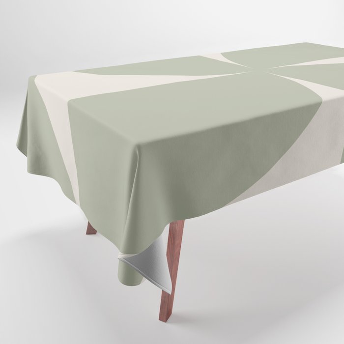 Bauhaus Mid Century Modern Geometric VII Earthy Green Tablecloth Gallery Image 1