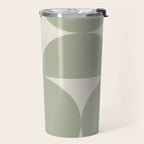 Bauhaus Mid Century Modern Geometric VII Earthy Green Travel Mug Gallery Image 2
