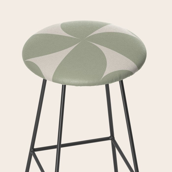 Bauhaus Mid Century Modern Geometric VII Earthy Green Stool Gallery Image 2