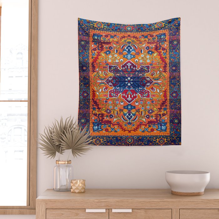 Saffron Elegance: Timeless Berber Atlas Moroccan Aesthetics Wall Tapestry Gallery Image 2