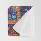Saffron Elegance: Timeless Berber Atlas Moroccan Aesthetics Throw Blanket Gallery Image 3