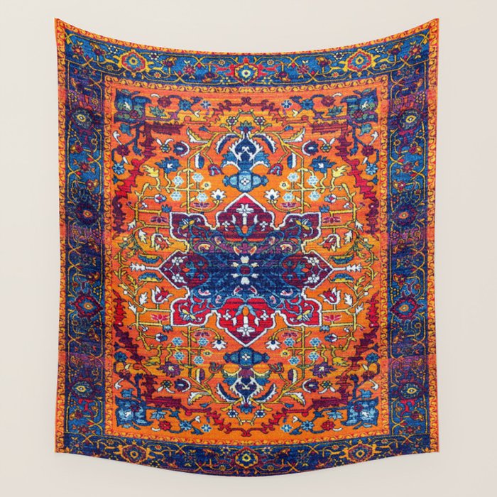 Saffron Elegance: Timeless Berber Atlas Moroccan Aesthetics Wall Tapestry Gallery Image 4