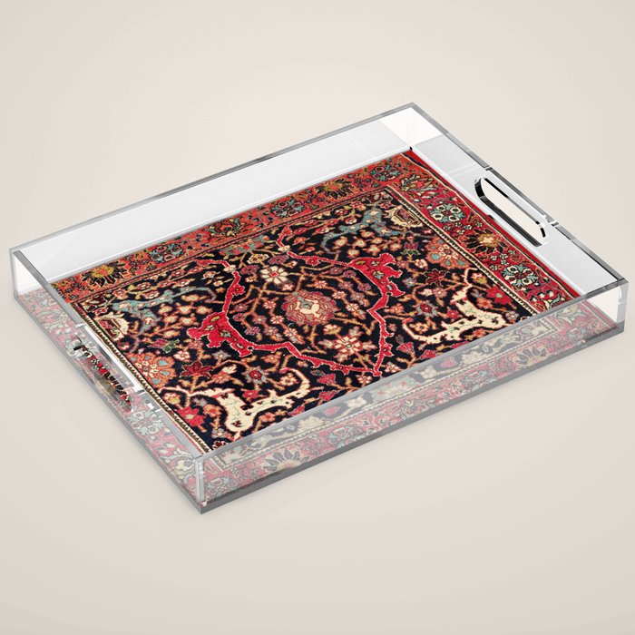 Bijar Poshti Kurdish Northwest Persian Rug Print Acrylic Tray Gallery Image 1