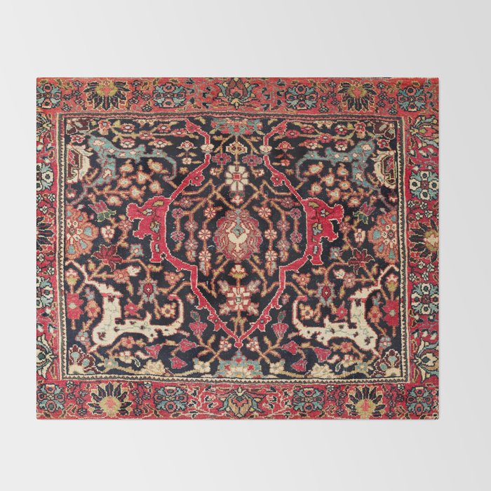 Bijar Poshti Kurdish Northwest Persian Rug Print Throw Blanket Gallery Image 2