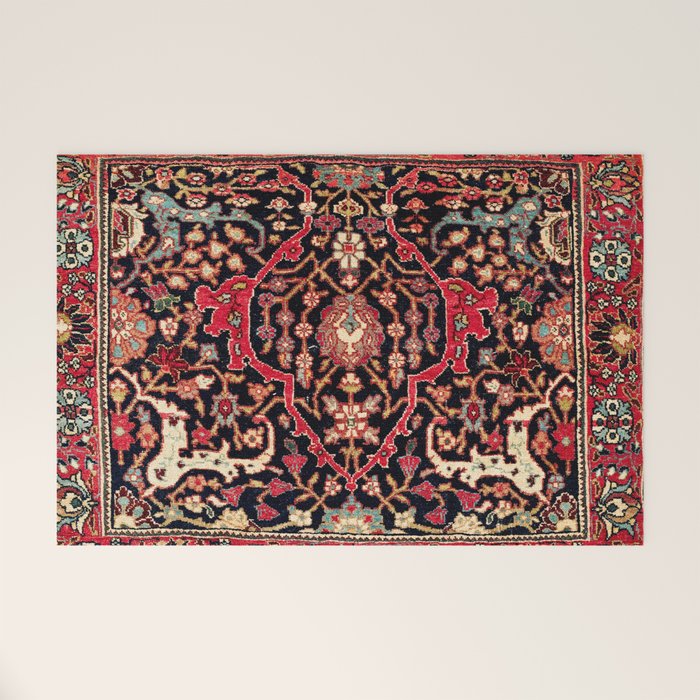 Bijar Poshti Kurdish Northwest Persian Rug Print Welcome Mat Gallery Image 1