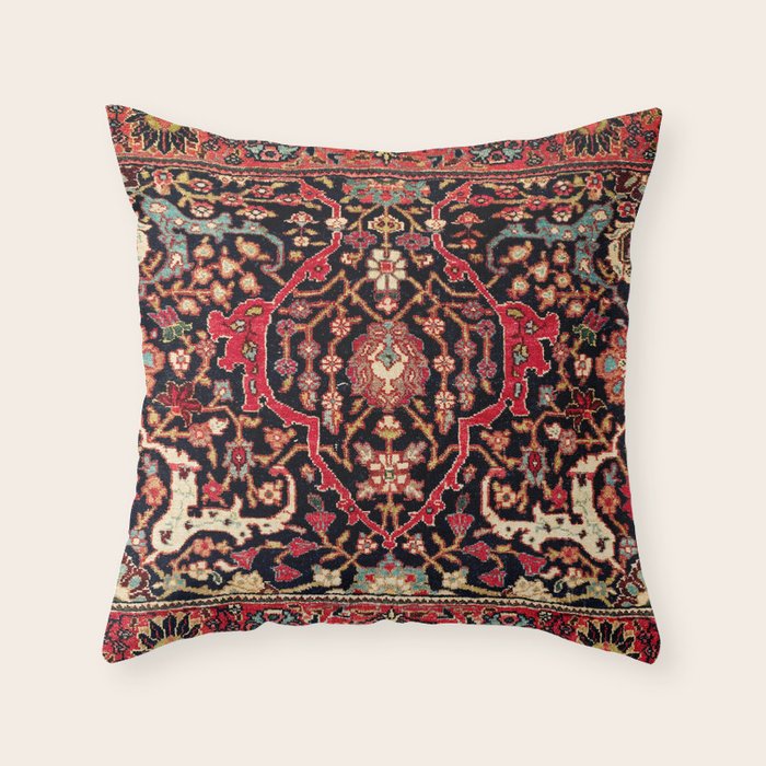 Bijar Poshti Kurdish Northwest Persian Rug Print Throw Pillow Gallery Image 6