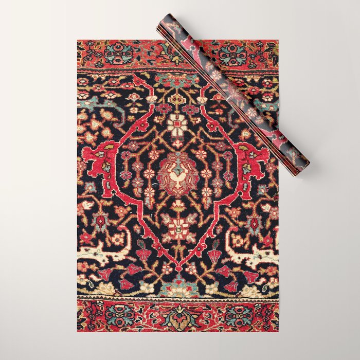 Bijar Poshti Kurdish Northwest Persian Rug Print Wrapping Paper Gallery Image 1