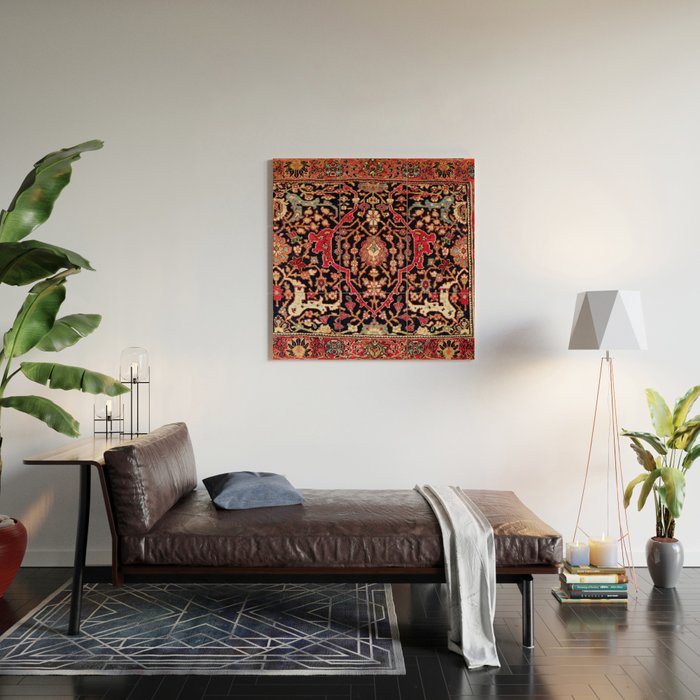 Bijar Poshti Kurdish Northwest Persian Rug Print Wood Wall Art Gallery Image 2