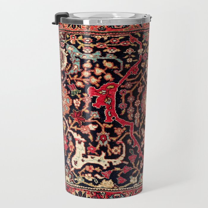 Bijar Poshti Kurdish Northwest Persian Rug Print Travel Mug Gallery Image 3
