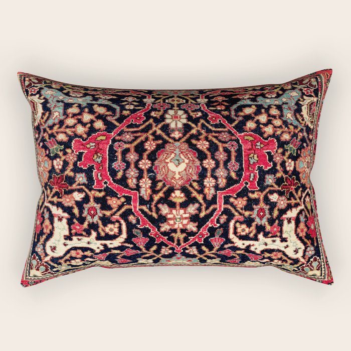 Bijar Poshti Kurdish Northwest Persian Rug Print Rectangular Pillow Gallery Image 1