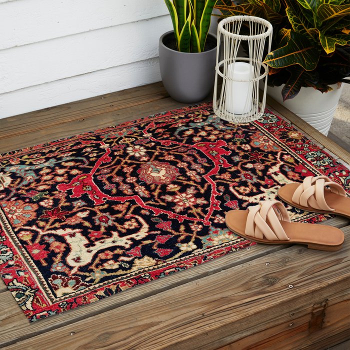 Bijar Poshti Kurdish Northwest Persian Rug Print Outdoor Rug Gallery Image 2