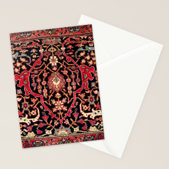 Bijar Poshti Kurdish Northwest Persian Rug Print Stationery Card Gallery Image 2