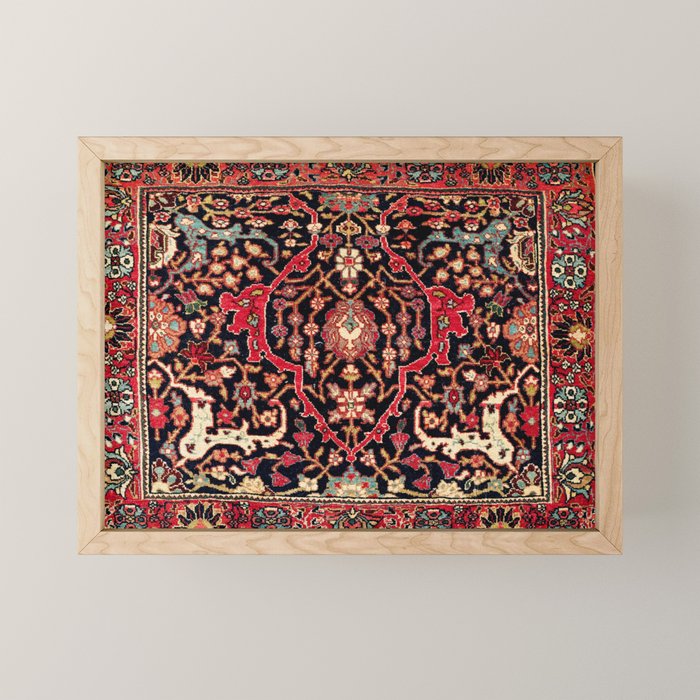 Bijar Poshti Kurdish Northwest Persian Rug Print Mini Art Print Gallery Image 1