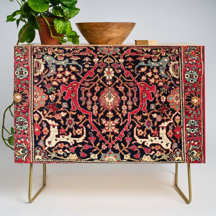 Bijar Poshti Kurdish Northwest Persian Rug Print Credenza Gallery Image 1
