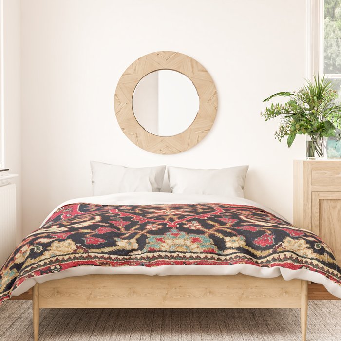 Bijar Poshti Kurdish Northwest Persian Rug Print Duvet Cover Gallery Image 3