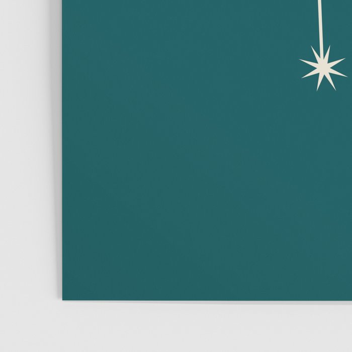 Gemini Zodiac Star Constellation Line Art Deep Teal Poster Gallery Image 3