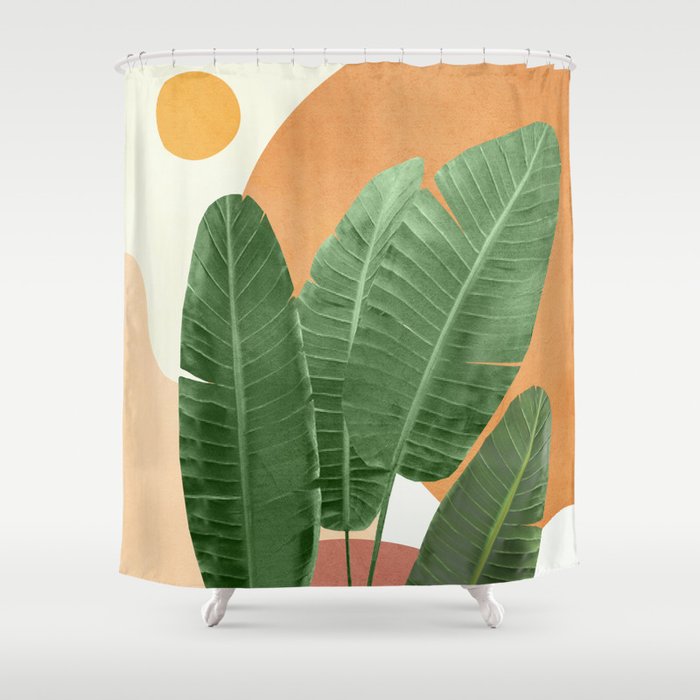 Banana Leaves Shower Curtain Gallery Image 1