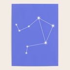 Libra Zodiac Star Constellation Line Art Periwinkle Purple Poster Gallery Image 4