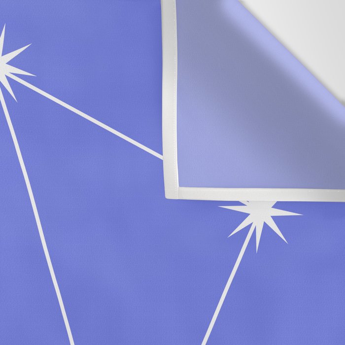 Libra Zodiac Star Constellation Line Art Periwinkle Purple Wall Tapestry Gallery Image 3