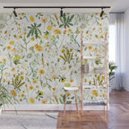 Scandinavian Yellow Wildflowers Botanical Summer Meadow Wall Mural Gallery Image 1