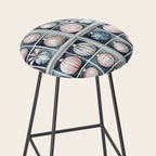 Pink Blue Watercolor Christmas Ornaments Stool Gallery Image 2
