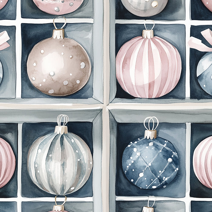 Pink Blue Watercolor Christmas Ornaments Coffee Mug Gallery Image 2