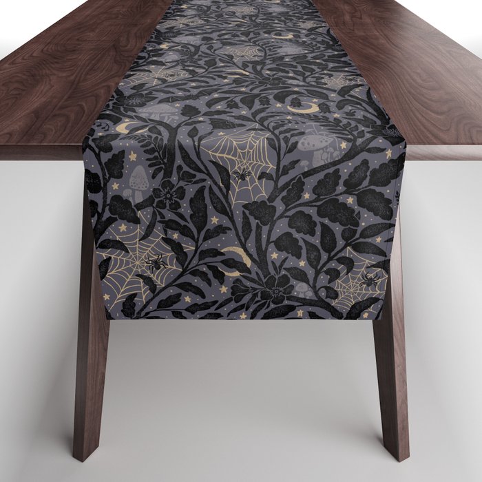 Mysterious Garden - midnight violet Table Runner Gallery Image 1