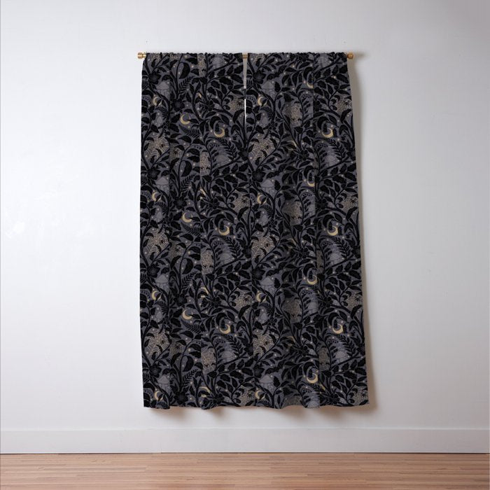Mysterious Garden - midnight violet Window Curtain Gallery Image 3