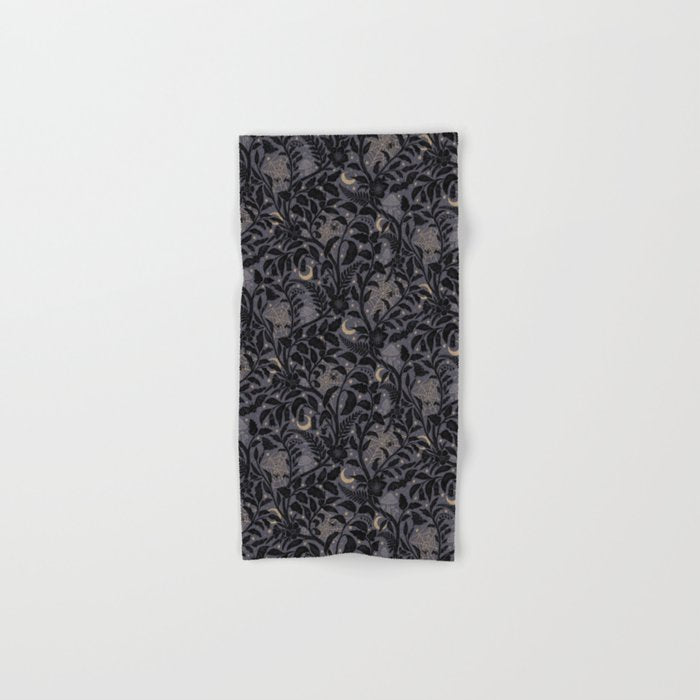Mysterious Garden - midnight violet Bath Towel Gallery Image 1