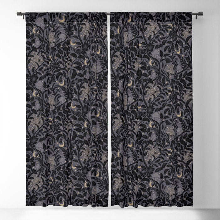 Mysterious Garden - midnight violet Window Curtain Gallery Image 5