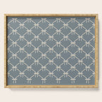 Bows & Ribbons Pattern LXI Neutral Grey Serving Tray Gallery Image 1