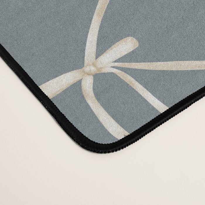 Bows & Ribbons Pattern LXI Neutral Grey Desk Mat Gallery Image 4