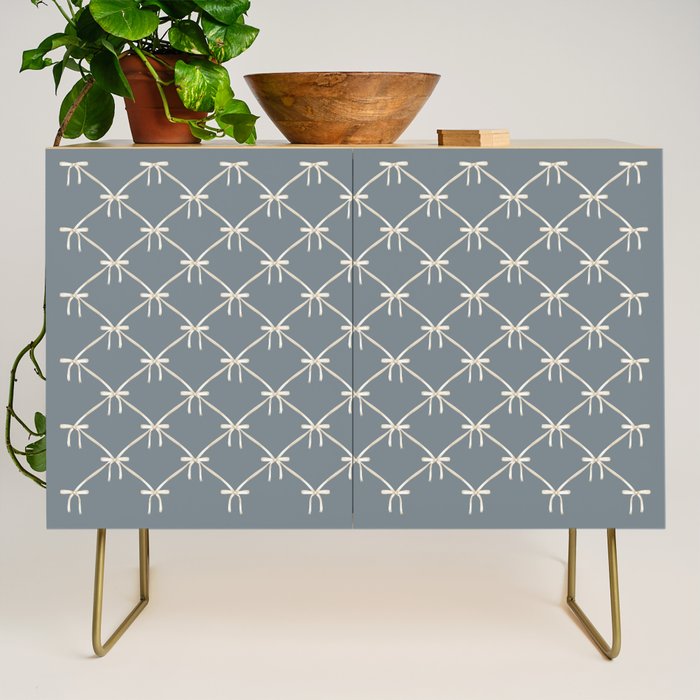 Bows & Ribbons Pattern LXI Neutral Grey Credenza Gallery Image 1